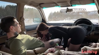Public Car Blowjob with Lera and Igor - watch new porn for free REDPORN.TOP