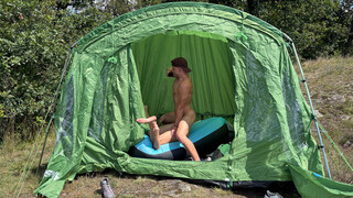 Real amateur couple Sakura Hell and Pavlos fuck outside in tent - exclusive porn REDPORN.TOP